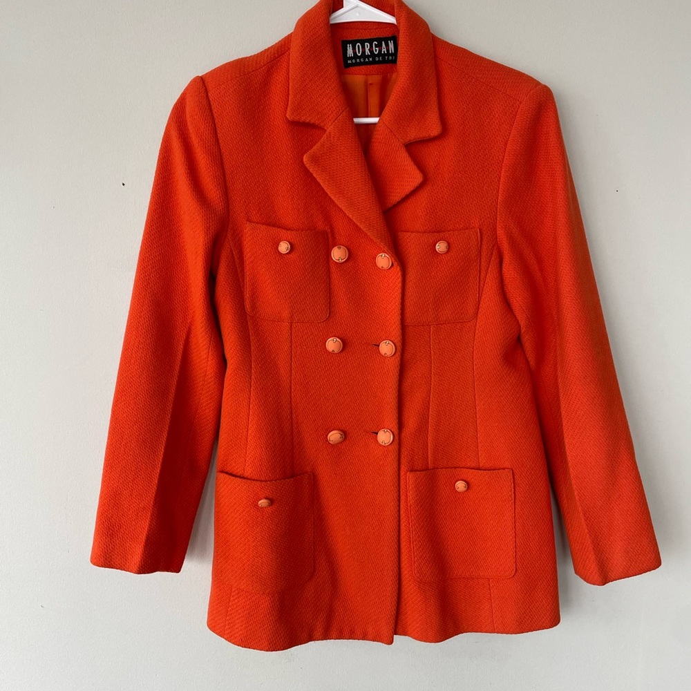 Vintage 1960s Womens Orange Peacoat